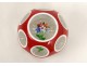 Saint-Louis cut crystal sulphide paperweight flowers 20th century