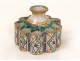 Inkwell polychrome Morocco flowers foliage Morocco inkwell nineteenth