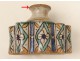 Inkwell polychrome Morocco flowers foliage Morocco inkwell nineteenth