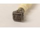 Sceau cachet sculpté argent massif antique french seal XIXème siècle