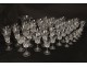 Service 45 glasses pitcher crystal flutes carved Villeroy &amp; Boch twentieth century
