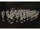 Service 45 glasses pitcher crystal flutes carved Villeroy &amp; Boch twentieth century