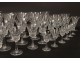 Service 45 glasses pitcher crystal flutes carved Villeroy &amp; Boch twentieth century