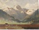 HSP small mountain landscape painting Marcel Brunery painting 20th century