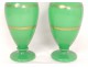 Baluster vases pair opaline green gilding Baccarat Napoleon III nineteenth