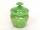 Candy dish covered opaline green gilding Baccarat Napoleon III nineteenth