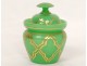 Candy dish covered opaline green gilding Baccarat Napoleon III nineteenth