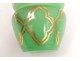 Candy dish covered opaline green gilding Baccarat Napoleon III nineteenth