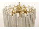 Suspension chandelier vintage gold metal crystal glass knives twentieth century
