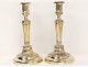 Paire bougeoirs Louis XVI flambeaux bronze doré candlesticks XVIIIè siècle