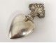Coeur de dévotion flacon pendentif argent massif Minerve Sacré-Coeur XIXème