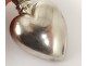 Coeur de dévotion flacon pendentif argent massif Minerve Sacré-Coeur XIXème