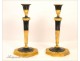 Pair of gilt bronze candlesticks first Empire eighteenth