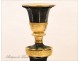 Pair of gilt bronze candlesticks first Empire eighteenth