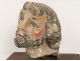 Religious Saint Sculpture head character polychrome stone sixteenth seventeenth