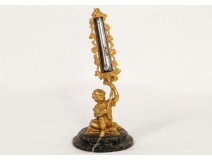 Gilt bronze marble Thermometer character child vine Napoleon III nineteenth