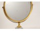 Glass table mirror psyche ormolu crystallographic porcelain Frileuse Empire XIX