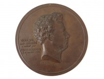 Medal Bronze bas-relief plaque portrait Victor Black Demay 1870 XIX