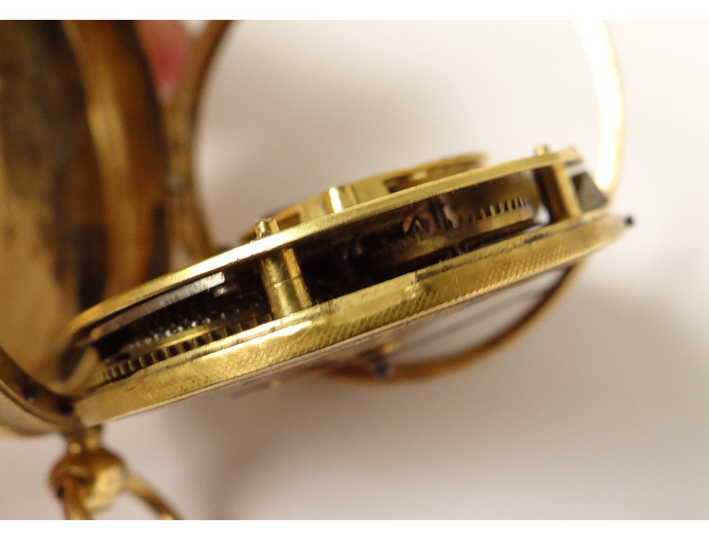 Montre à coq gousset or massif 18K tête aigle gold watch clé XVIIIè siècle