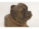 Exceptional torque sculptures English mastiffs dogs earthenware XIX