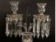 Pair candlesticks candelabra 2 lights crystal chandelier Baccarat Bamboo twentieth