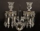 Pair candlesticks candelabra 2 lights crystal chandelier Baccarat Bamboo twentieth