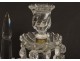 Pair candlesticks candelabra 2 lights crystal chandelier Baccarat Bamboo twentieth