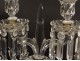 Pair candlesticks candelabra 2 lights crystal chandelier Baccarat Bamboo twentieth
