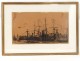 Navy Charcoal Frank Boggs harbor boats ships for nineteenth century wars