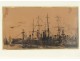 Navy Charcoal Frank Boggs harbor boats ships for nineteenth century wars