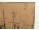 Navy Charcoal Frank Boggs harbor boats ships for nineteenth century wars