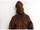 Wood statue sculpture St Peter Rome bishop&#39;s miter Pope seventeenth century