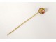 Pin 18K solid gold tie small ruby ??bead head gold eagle twentieth