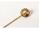 Pin 18K solid gold tie small ruby ??bead head gold eagle twentieth