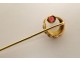 Pin 18K solid gold tie small ruby ??bead head gold eagle twentieth