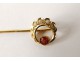 Pin 18K solid gold tie small ruby ??bead head gold eagle twentieth