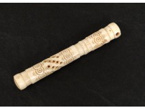 Needle case bone carved sewing nineteenth century