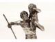 Silvered bronze sculpture Henry Fugère Saint Kitts child nineteenth marble