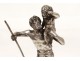 Silvered bronze sculpture Henry Fugère Saint Kitts child nineteenth marble