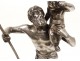 Silvered bronze sculpture Henry Fugère Saint Kitts child nineteenth marble