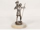 Silvered bronze sculpture Henry Fugère Saint Kitts child nineteenth marble