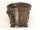 Apothecary mortar brass medallion caryatids taken Puy-en-Velay XVI