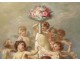 HST painting Allegory Amours cherubs putti F.Gonin flower painting XIX