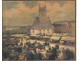 Watercolor gouache scene Quimperlé market Barnoin Henri Breton school twentieth