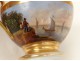 Paris porcelain saucer characters landscapes boats nineteenth Empire