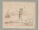 Drawing sheep shepherd wash seaside landscape boats Massard nineteenth century