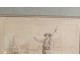 Drawing sheep shepherd wash seaside landscape boats Massard nineteenth century