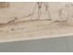 Drawing sheep shepherd wash seaside landscape boats Massard nineteenth century