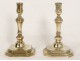 Candlesticks Pair of Louis XIV ormolu C Crowned torch candlestick XVIIè