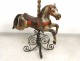 Horse polychrome carved wooden carousel jumper Gustave Bayol wrought iron XIX